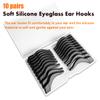 PTSLKHN Soft Silicone 10 Pairs of Glasses Anti Slip Ear Hooks, Eyeglass Ear Grips for Glasses, Sunglasses, Reading Glasses (Black) view 2