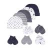 MAMIMAKA Baby Hat and Mittens Set Newborn Baby Hats Caps for Baby Boys Girls 0-6 Months 100% Cotton view 1