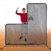 OKAYES L Screen Baseball Net Heavy Duty Pitching Screen - 7x7 Softball Batting Cage Protector 32mm Anti Wobble Steel Frame Snap-Lock Assembly for Backyard view 1