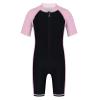 CHICTRY Kids Boys Diving Surfing Snorkeling Wetsuit Thick One Piece UV Protective Rash Guard Swimsuit Wet Suit Pink&Black A 8-10 view 1