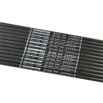 SHARROW 30 Inch Archery Pure Carbon Arrow Shafts ID 6.2mm Spine 400 Bare Shaft Carbon Fiber Arrow Shaft Tube for DIY Compound Recurve Bow Hunting Shooting Arrows 6/12/24pcs (24)