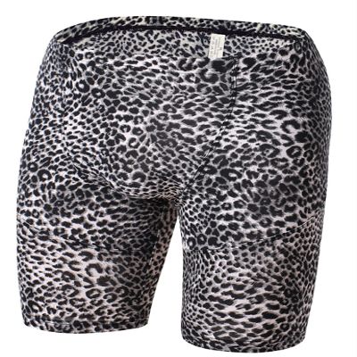 Huimingda Tight Shorts Men Workout Fashion Leopard Print Compression Shorts Sport Bottoms Black X-Large