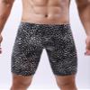 Huimingda Tight Shorts Men Workout Fashion Leopard Print Compression Shorts Sport Bottoms Black X-Large view 2