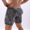 Huimingda Tight Shorts Men Workout Fashion Leopard Print Compression Shorts Sport Bottoms Black X-Large view 3