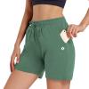 Ksmien Women's Knit Cotton Bermuda Shorts with Deep Pockets for Women Lounge Walking Running Athletic Loden Frost view 1