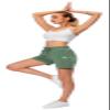 Ksmien Women's Knit Cotton Bermuda Shorts with Deep Pockets for Women Lounge Walking Running Athletic Loden Frost view 4