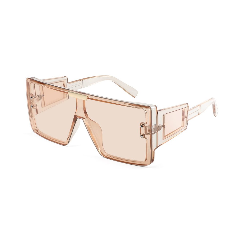 FEISEDY Square Oversized Flat Top Sunglasses With Side Lens Integrated For Women Men B4028