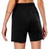 Ksmien Women's Knit Cotton Bermuda Shorts with Deep Pockets for Women Lounge Walking Running Athletic Black view 2