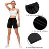 Ksmien Women's Knit Cotton Bermuda Shorts with Deep Pockets for Women Lounge Walking Running Athletic Black view 4
