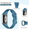 GEAK 4 Pack Slim Band Compatible with Fitbit Charge 5/Charge 6 Bands Women Men, Soft Silicone Sport Replacement Wristbands for Fitbit Charge 5/Charge 6 Fitness Tracker, Black/Slate/Navy Blue/Gray view 3