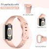 GEAK 4 Pack Slim Band Compatible with Fitbit Charge 5/Charge 6 Bands Women Men, Soft Silicone Sport Replacement Wristbands for Fitbit Charge 5/Charge 6 Fitness Tracker, Pink/Lilac/White/Lavender view 2