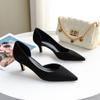 LUXINYU,Women Pointed Toe Heels Solid Classic Elegant Ladies Pumps Sexy Leopard Suede Heeled Dress Shoes Comfort Work Shoes,Black,9 view 4