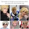 Miss U Hair Short Blonde Wig Women or Men Layered Halloween Cosplay Costume Wig view 3