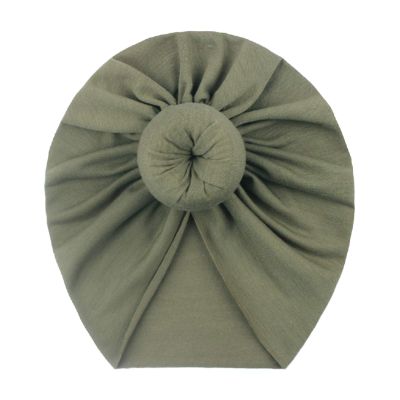 POLG Baby Boys Girls Turban Hats Solid Bow Bun Knot Infant Beanie Baby Girl Soft Cute Cap Toddler Headwear Accessories 0-3Y (Green, One Size)