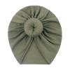 POLG Baby Boys Girls Turban Hats Solid Bow Bun Knot Infant Beanie Baby Girl Soft Cute Cap Toddler Headwear Accessories 0-3Y (Green, One Size) view 1