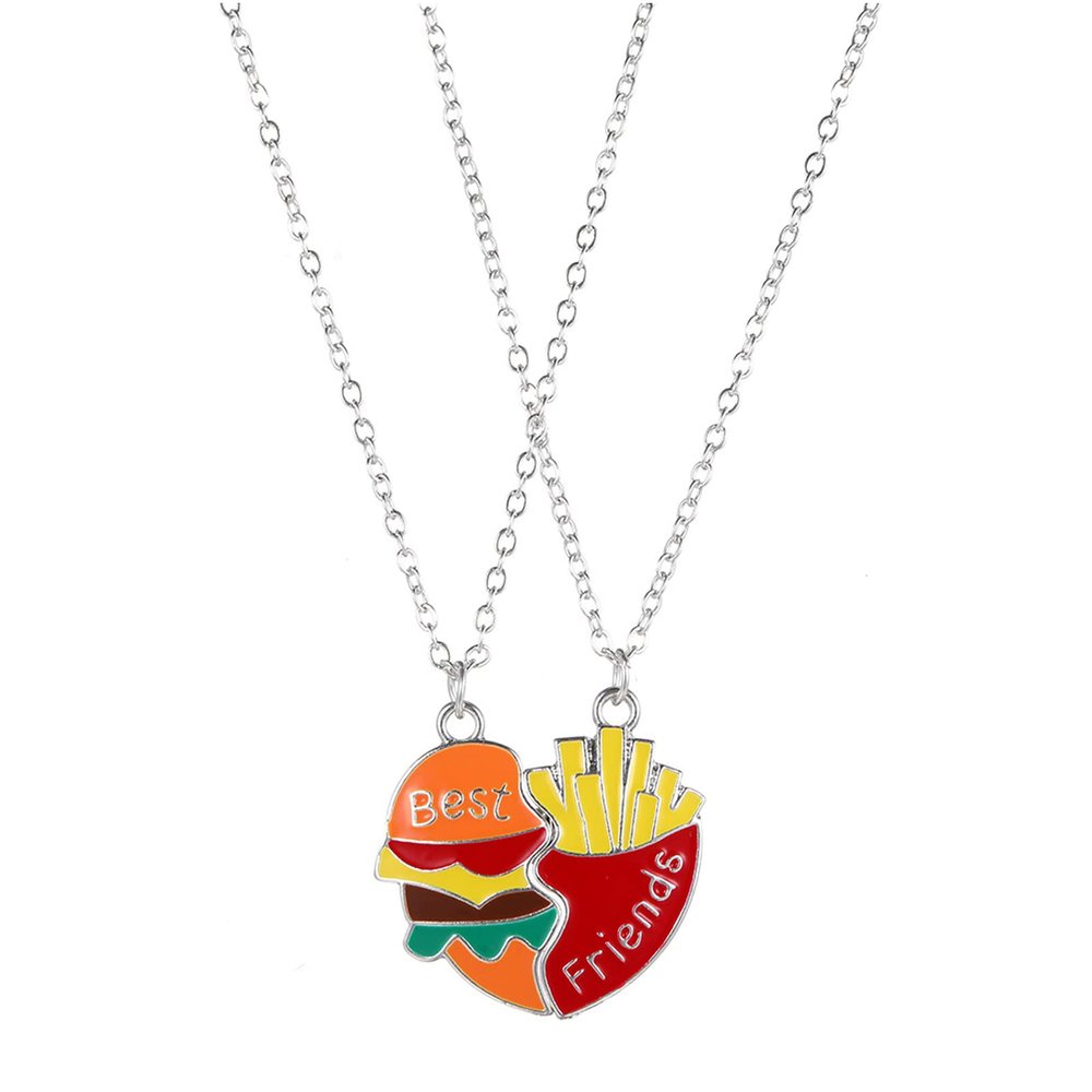 2-3Pcs Cute Magnetic Half Broken Heart Koala Panda Engraved Pendant Best Friend Necklace for Women Men Lovely Love Heart Necklace Friendship Couple Forever Jewelry-Food