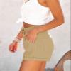 Hilltichu Womens Relaxed Fit Casual High Waist Pocketed Denim Shorts (Khaki,XX-Large,US,Alpha,Adult,Female,XX-Large,Regular,Regular) view 3