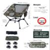 iClimb Ultralight Compact Camping Folding Beach Chair with Anti-Sinking Large Feet and Back Support Webbing (Woodland - Square Frame) view 3