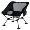 iClimb Ultralight Compact Camping Folding Beach Chair with Anti-Sinking Large Feet and Back Support Webbing (Black - Square Frame) view 1