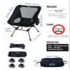 iClimb Ultralight Compact Camping Folding Beach Chair with Anti-Sinking Large Feet and Back Support Webbing (Black - Square Frame) view 3