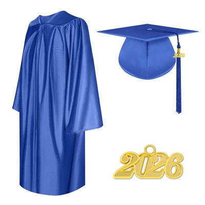 Herrenbek Shiny Graduation Cap and Gown 2026 Tassel Adult Set for High School and Bachelor