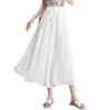 chouyatou Women's Chiffon Wide Leg Pants High Waist Pleated Culotte Palazzo Pants Side Slit (Small, White) view 1