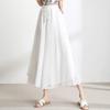 chouyatou Women's Chiffon Wide Leg Pants High Waist Pleated Culotte Palazzo Pants Side Slit (Small, White) view 2