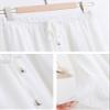 chouyatou Women's Chiffon Wide Leg Pants High Waist Pleated Culotte Palazzo Pants Side Slit (Small, White) view 4