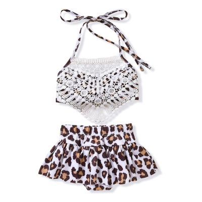 Infant Baby Girl Swimsuit Leopard Cheetah Halter Bikini Summer Beach Outfit Two Pieces Tankini Bathing Suits 6-12 Months