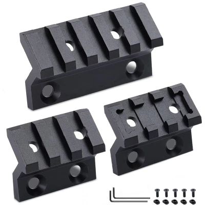 Bontok 45 Degree Offset Rail Mount, 3-3-5 Slots Aluminum Offset Side Light Optic Sight Picatinny Rail Mount (3 Pack)