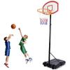 Portable Basketball Hoop, Adjustable Height, 28 inches Backboard Free Standing System w/Wheels Outdoor Indoor Basketball Training for Teenager, Black view 1