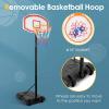 Portable Basketball Hoop, Adjustable Height, 28 inches Backboard Free Standing System w/Wheels Outdoor Indoor Basketball Training for Teenager, Black view 4