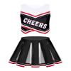 Yartina Kids Girls Cheer Leader Costume Uniform Sleeveless Cheerleading Complete Dress Halloween Outfit B#Black 14 Years view 1