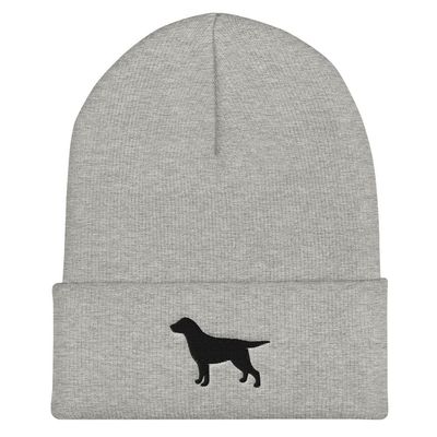 Black Lab Labrador Dog Pet Lover Owner Embroidered Cuffed Beanie Hat Clothing