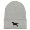 Black Lab Labrador Dog Pet Lover Owner Embroidered Cuffed Beanie Hat Clothing view 1