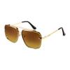 FEISEDY Sunglasses, Fashion Square Pilot Sunglasses, Vintage Metal Gradient Glasses for Men and Women, B4104 view 1