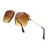 FEISEDY Sunglasses, Fashion Square Pilot Sunglasses, Vintage Metal Gradient Glasses for Men and Women, B4104 view 4