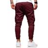 Men Joggers Chino Pants Drawstring Sports Athletic Workout Fitness Track Cargo Tapered Jogging Trousers (XL, 8815-Red) view 2
