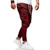 Men Joggers Chino Pants Drawstring Sports Athletic Workout Fitness Track Cargo Tapered Jogging Trousers (XL, 8815-Red) view 3