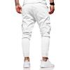 Men Joggers Chino Pants Drawstring Sports Athletic Workout Fitness Track Cargo Tapered Jogging Trousers (S, 8815-White) view 2