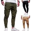 Men Joggers Chino Pants Drawstring Sports Athletic Workout Fitness Track Cargo Tapered Jogging Trousers (S, 8815-White) view 4