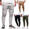 Men Joggers Chino Pants Drawstring Sports Athletic Workout Fitness Track Cargo Tapered Jogging Trousers (S, 8815-Dark Grey) view 4