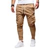 Men Joggers Chino Pants Drawstring Sports Athletic Workout Fitness Track Cargo Tapered Jogging Trousers (XXS, 8815-Khaki) view 1