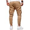 Men Joggers Chino Pants Drawstring Sports Athletic Workout Fitness Track Cargo Tapered Jogging Trousers (M, 8815-Khaki) view 3