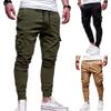 Men Joggers Chino Pants Drawstring Sports Athletic Workout Fitness Track Cargo Tapered Jogging Trousers (XXS, 8815-White) view 4