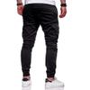 Men Joggers Chino Pants Drawstring Sports Athletic Workout Fitness Track Cargo Tapered Jogging Trousers (L, 8815-Black) view 2