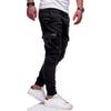 Men Joggers Chino Pants Drawstring Sports Athletic Workout Fitness Track Cargo Tapered Jogging Trousers (XXS, 8815-Black) view 3