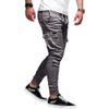Men Joggers Chino Pants Drawstring Sports Athletic Workout Fitness Track Cargo Tapered Jogging Trousers (M, 8815-Dark Grey) view 1