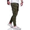 Men Joggers Chino Pants Drawstring Sports Athletic Workout Fitness Track Cargo Tapered Jogging Trousers (M, 8815-Army Green) view 2