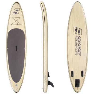 Seachoice 106 Inflatable Stand-Up Paddle Board Kit, Includes 3-Section Telescoping Paddle, Dual-Action Pump w/Pressure Gauge, Ankle Leash and Carry Bag